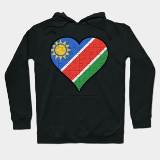 Namibian Jigsaw Puzzle Heart Design - Gift for Namibian With Namibia Roots Hoodie